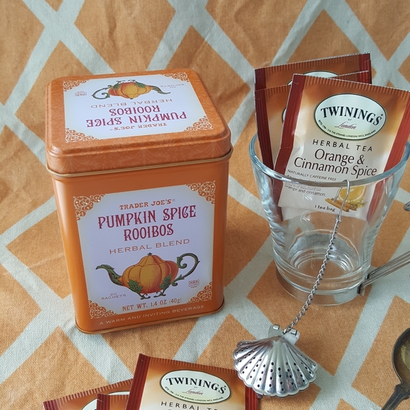 Trader Joe's Kitchen Trader Joes Tin Tea Pumpkin Spice Rooibos Orange